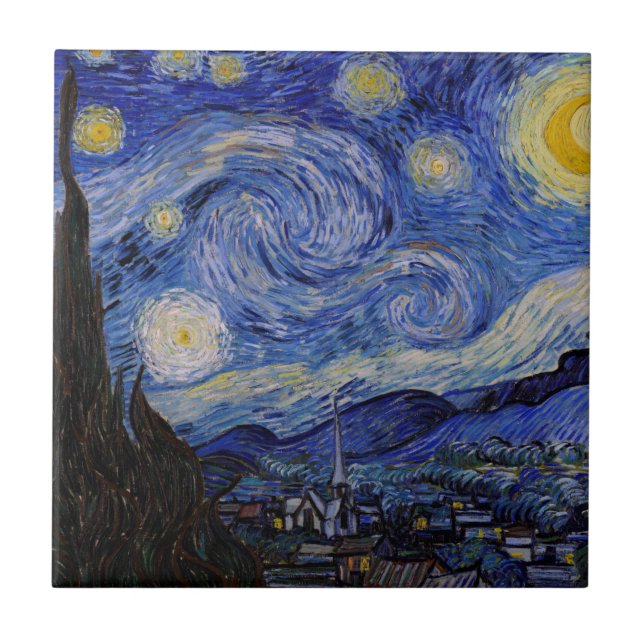 Azulejo Vincent Van Gogh - La noche estrellada (Frente)