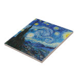 Azulejo Vincent Van Gogh La Noche Starry<br><div class="desc">Vincent Van Gogh es el detalle nocturno estrellado</div>