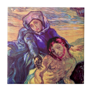 Azulejo Vincent Van Gogh - La Pieta - Jesús y la Virgen Ma