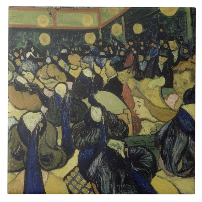 Azulejo Vincent van Gogh - La Sala de Baile en Arles (Frente)