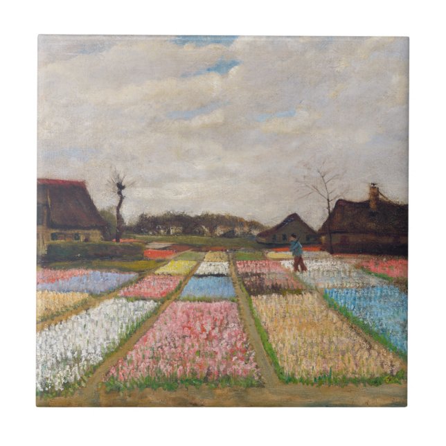 Azulejo Vincent van Gogh - Macizos de flores en Holanda (Frente)