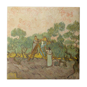 Azulejo Vincent van Gogh - Mujeres recogiendo aceitunas