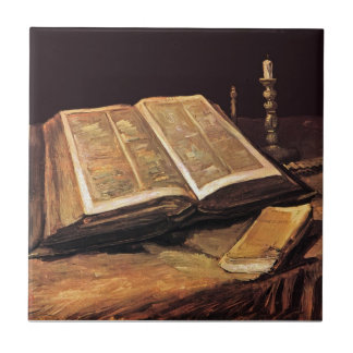 Azulejo Vincent Van Gogh - Naturaleza Muerta con Biblia