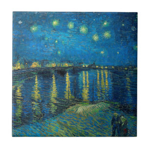 Azulejo Vincent Van Gogh Noche estrellada sobre el Ródano