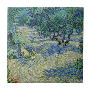 Azulejo Vincent van Gogh - Olivar: Cielo azul brillante