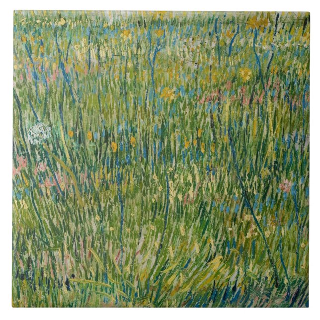 Azulejo Vincent van Gogh - Parche de hierba (Frente)