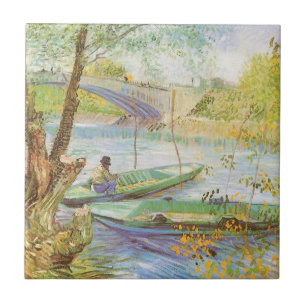 Azulejo Vincent van Gogh pescando en primavera, Pont de Cl