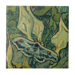 Azulejo Vincent van Gogh - Polilla gigante del pavo real