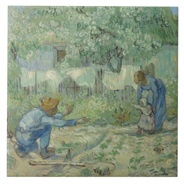 Azulejo Vincent van Gogh - Primeros pasos, después de Mill (Frente)