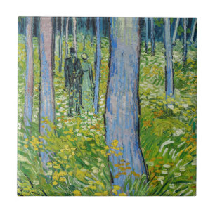 Azulejo Vincent van Gogh - Sotobosque con dos figuras