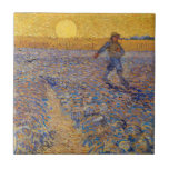 Azulejo Vincent van Gogh - Sower with Setting Sun<br><div class="desc">La ducha/ducha con puesta de sol - Vincent van Gogh,  aceite sobre lienzo,  1888,  Arles</div>