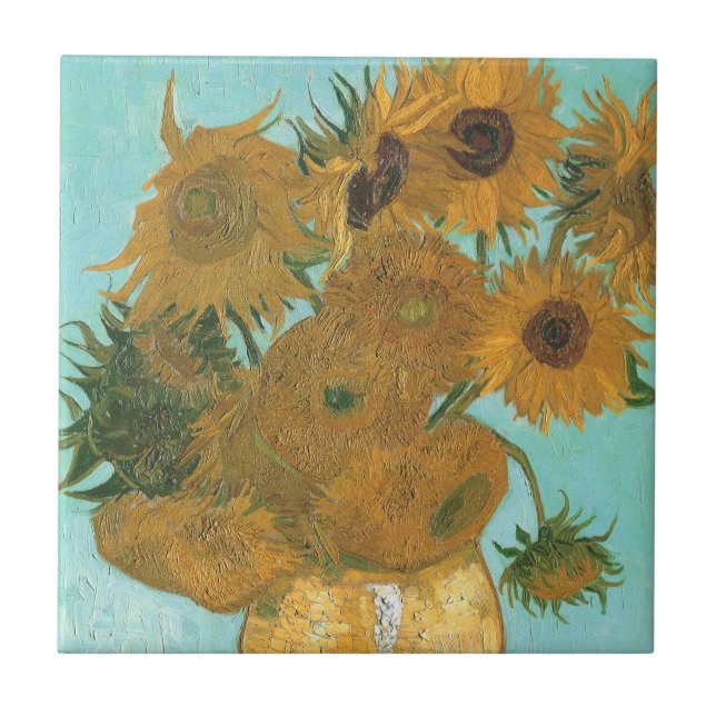 Azulejo Vincent van Gogh - Vase con doce girasoles (Frente)