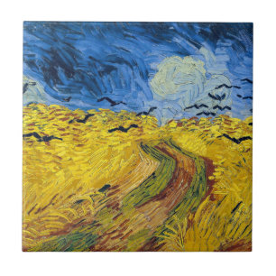 Azulejo Vincent van Gogh - Wheatfield con cuervos