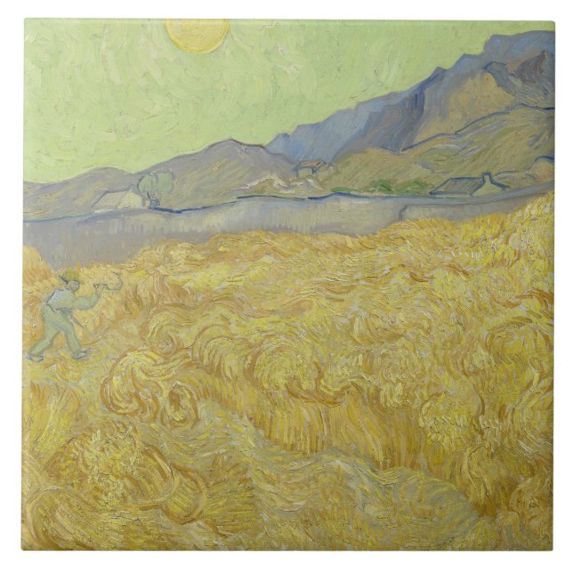 Azulejo Vincent van Gogh - Wheatfield con un pañal (Frente)
