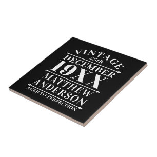 Azulejo Viñeta personalizada de edad avanzada