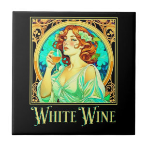 Azulejo Vino blanco Art Nouveau