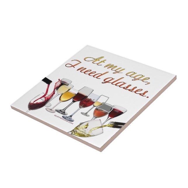 Azulejo Vino de SlipperyJoe's Wine Glasses vino fermentado (Lado)