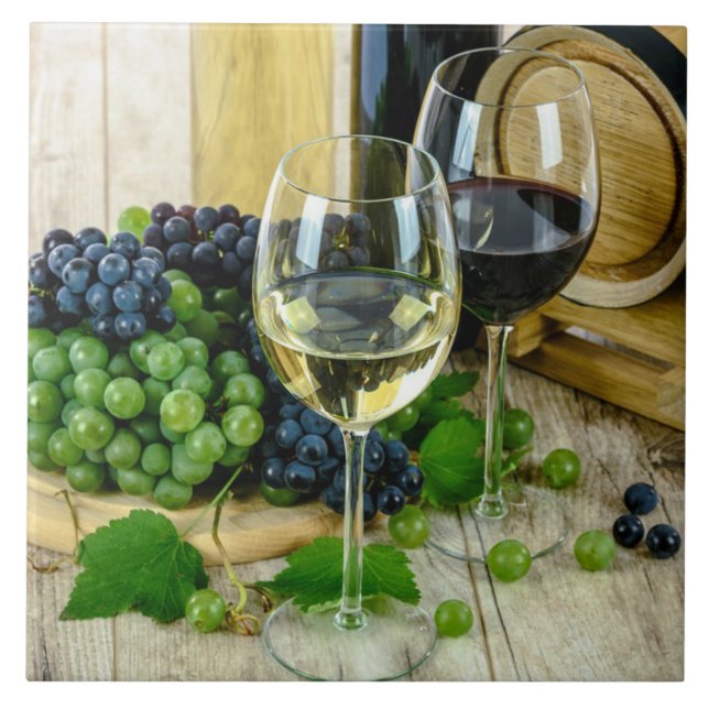 Azulejo Vino fino, envejecido a la perfección, (Frente)