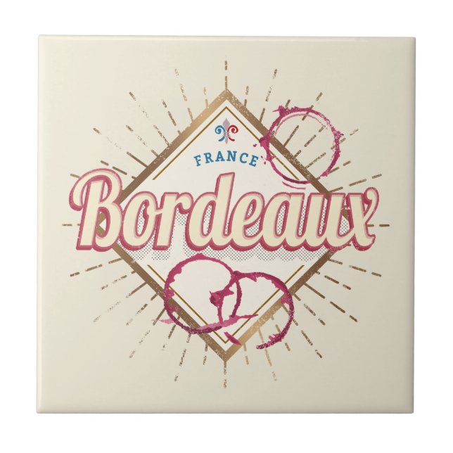 Azulejo Vino retro de Bordeaux Nouvelle-Aquitaine France (Frente)