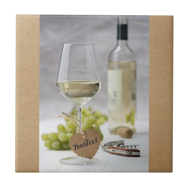 Azulejo Vino Sommelier Vine Lover Botella de uva Diseño (Frente)