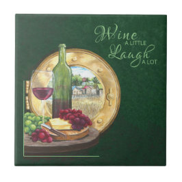 Azulejo Vino, uvas, queso, vida