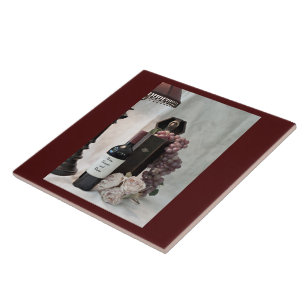 Azulejo Vino, uvas y Rosas cerámicos