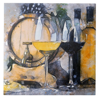 Azulejo Vino y queso