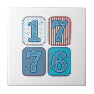 Azulejo Vintage 1776 Parche Patriótico