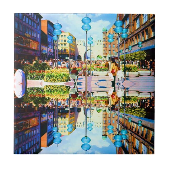 Azulejo Vintage Alemania Munich Towngate Karistor (Frente)