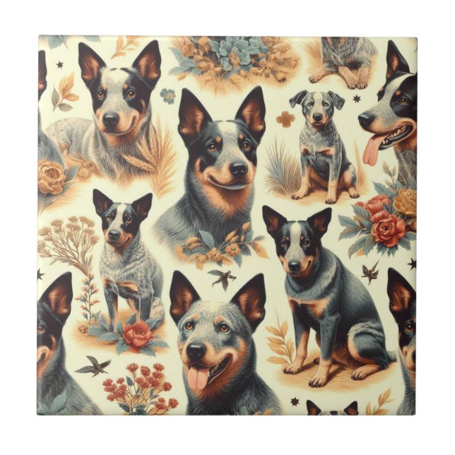 Azulejo Vintage Australian Cattle Seamless (Frente)