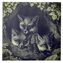 Azulejo Vintage baby fox woodland