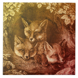 Azulejo Vintage baby fox woodland