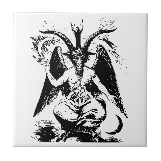 Azulejo Vintage Baphomet negro (Frente)