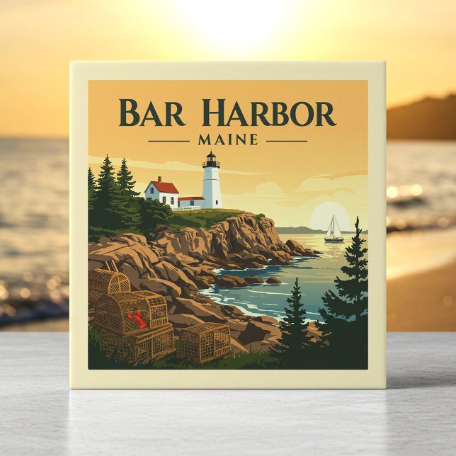 Azulejo Vintage Bar Harbour Maine (Subido por el creador)