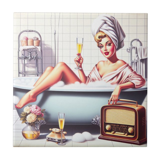 Azulejo Vintage Bath Pin Up (Frente)