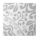 Azulejo Vintage blanco gris original acuarela única<br><div class="desc">Hermosa baldosa cerámica de color agua original de alta calidad,  azul moderno sobre fondo blanco. Perfecto para un diseño interior de estilo fresco.</div>