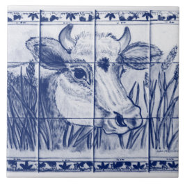 Azulejo Vintage Blue White Art Dedham Delft Trivet