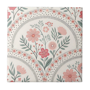 Azulejo Vintage Boho Floral Botánico
