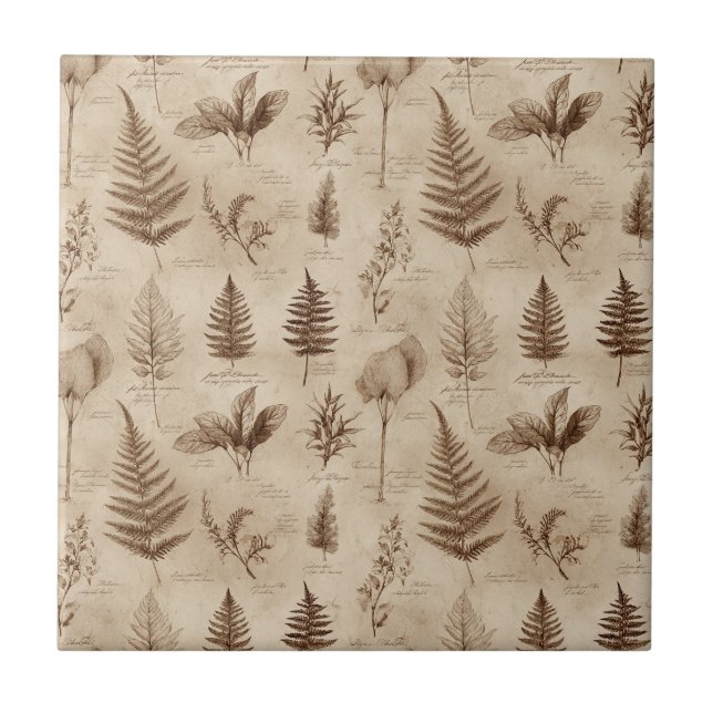 Azulejo Vintage Botanical Floral Pattern (7) (Frente)