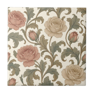 Azulejo Vintage Botanical Rose