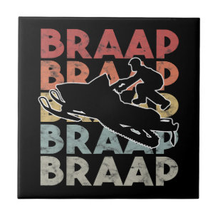 Azulejo Vintage Braap Snowmobile T-Shirt I Retro Snow Sled