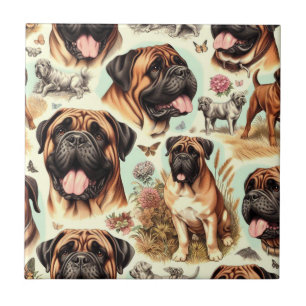 Azulejo Vintage Bullmastiff Seamless