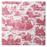 Azulejo Vintage Chariot francés de Dawn Toile de Jouy-Red<br><div class="desc">Hermosa decoración reconstruida en toile de jouy,  sin costura,  inspirada en la escultura de Guido Reni,  Le Char de L'Aurore,  con grabados de copperplate en el tejido. Este intrincado patrón presenta escenas de dioses y diosas griegas,  templos,  animales exóticos,  criaturas marinas míticas y paisajes fantásticos.</div>
