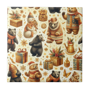 Azulejo Vintage Christmas Bear