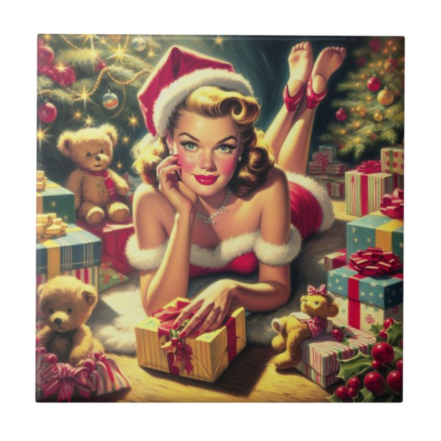 Azulejo Vintage Christmas Pin up (Frente)