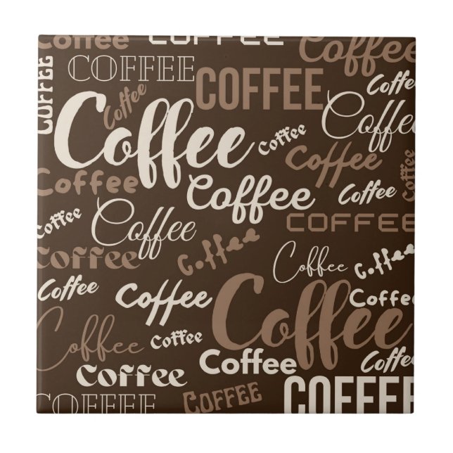 Azulejo Vintage Coffee Typography Pattern (3) (Frente)