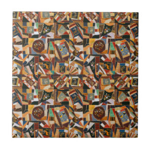 Azulejo Vintage Colorful Crazy Quilt