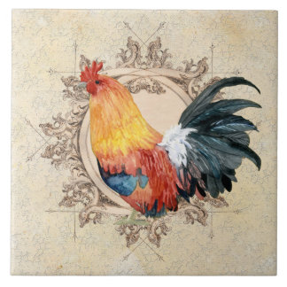 Azulejo Vintage Cottagecore Rústico Rooster Decoración de 
