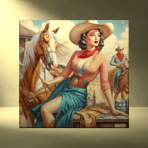 Azulejo Vintage Cowgirl
