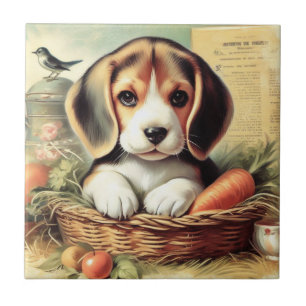 Azulejo Vintage Cute Beagle Puppy